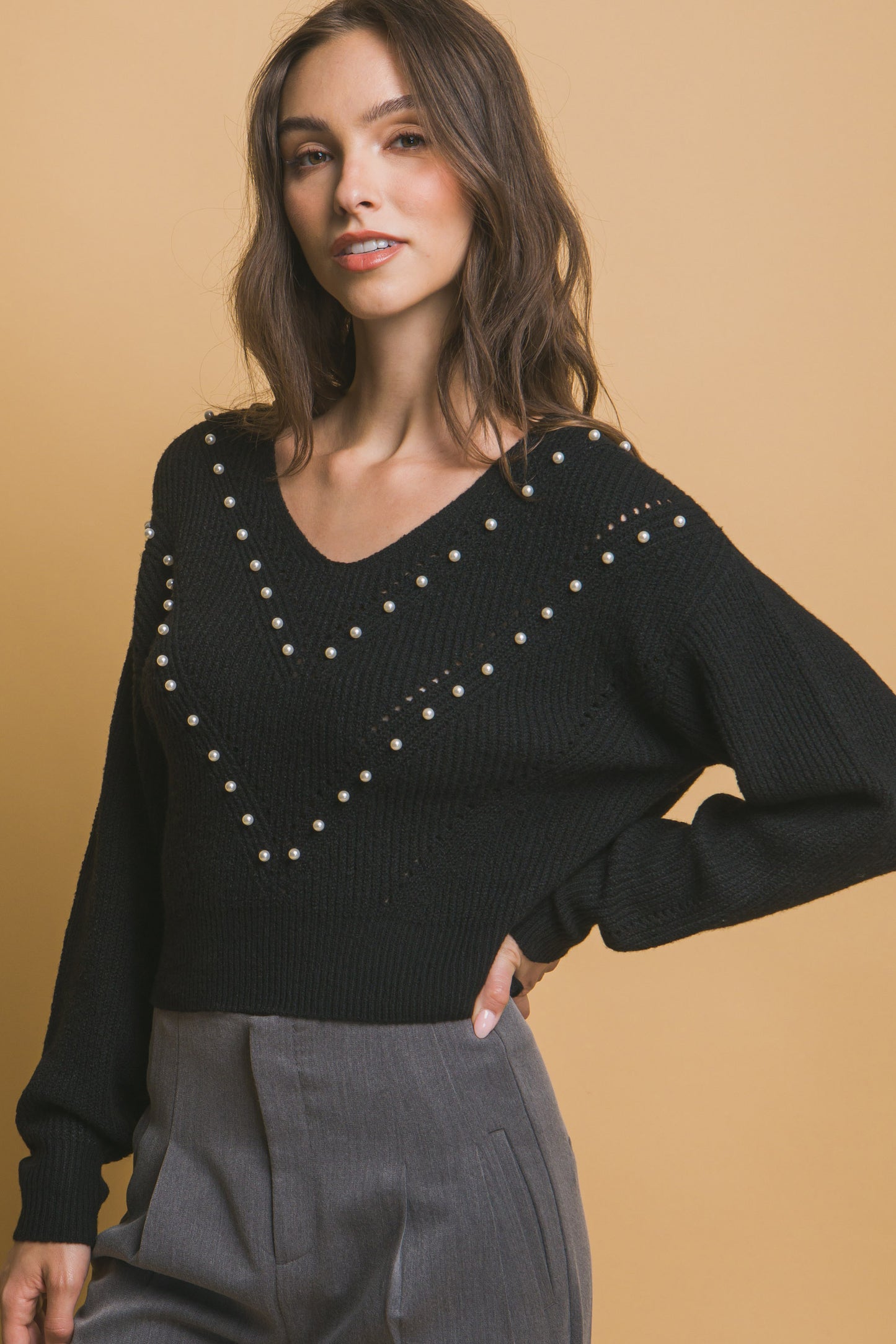 Pearl details sweater